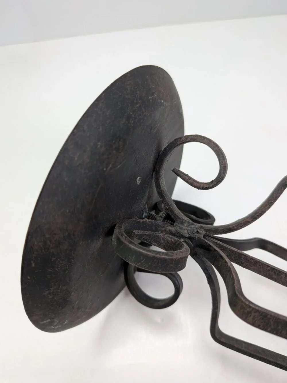 Vintage Wrought Iron Pillar Candle Holder Stand 12